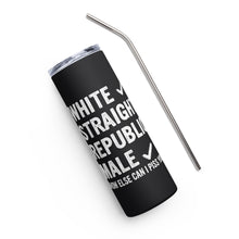 Load image into Gallery viewer, White, Straight, Republican, Male Black Tumbler Cup