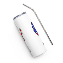 Load image into Gallery viewer, Red White and Blue Our Rights Don't End White Tumbler Cup