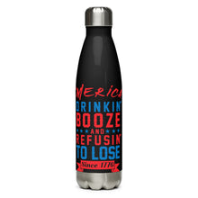 Load image into Gallery viewer, Merica Refusin to Lose Black Tumbler Bottle