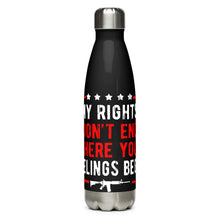 Load image into Gallery viewer, My Rights are Greater Than Your Feelings Black Tumbler Bottle