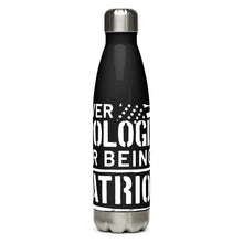 Load image into Gallery viewer, Never Apologize for Being a Patriot Black Tumbler Bottle