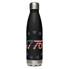 Load image into Gallery viewer, Red White and Blue 1776 Black Tumbler Bottle