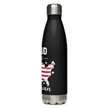 Load image into Gallery viewer, Proud to be an American Black Tumbler Bottle