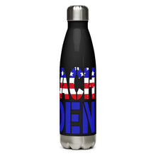 Load image into Gallery viewer, Red White and Blue Impeach Biden Black Tumbler Bottle