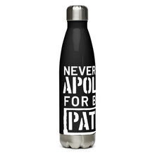 Load image into Gallery viewer, Never Apologize for Being a Patriot Black Tumbler Bottle
