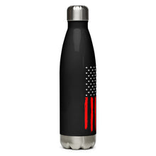 Load image into Gallery viewer, Patriot American Flag Black Tumbler Bottle