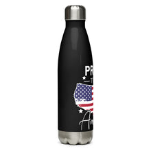 Load image into Gallery viewer, Proud to be an American Black Tumbler Bottle