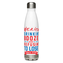 Load image into Gallery viewer, Merica Refusin to Lose White Tumbler Bottle