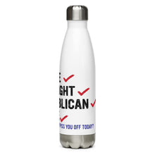 Load image into Gallery viewer, White, Straight, Republican, Male White Tumbler Bottle