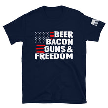 Load image into Gallery viewer, Beer Bacon Guns & Freedom T-Shirt