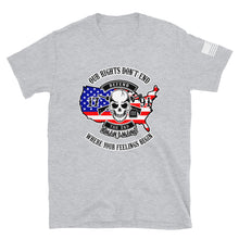 Load image into Gallery viewer, Red White and Blue Our Rights Don't End T-Shirt
