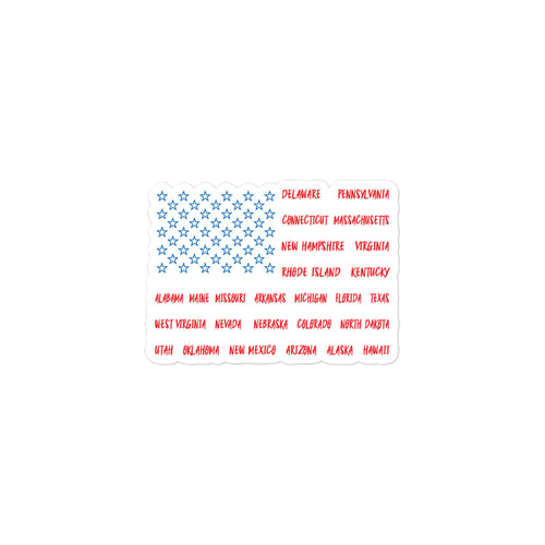 American Flag States Sticker