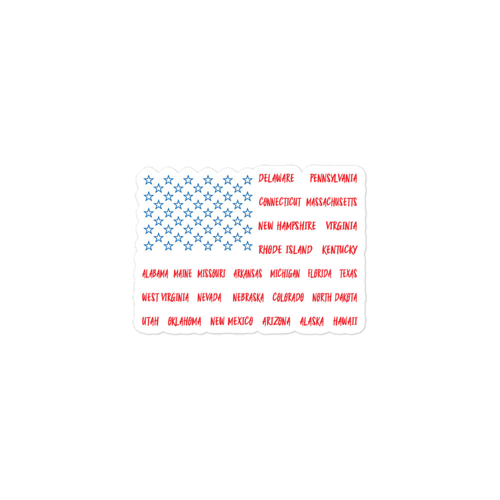 American Flag States Sticker