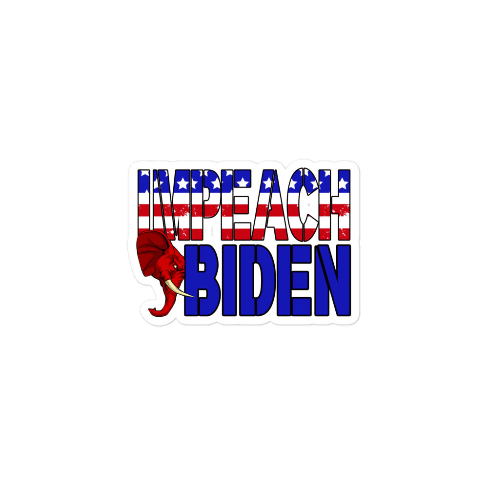 Red White and Blue Impeach Biden Sticker