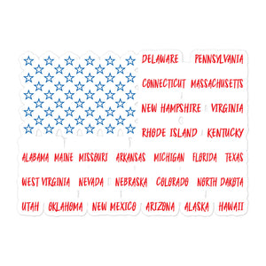 American Flag States Sticker