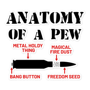 Anatomy of a Pew Sticker