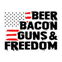 Load image into Gallery viewer, Beer Bacon Guns and Freedom Sticker