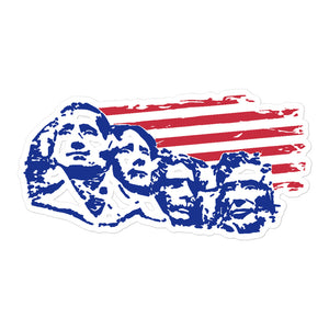Mount Rushmore with Flag Sticker
