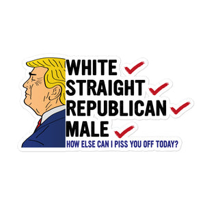 White, Straight, Republican, Male Sticker