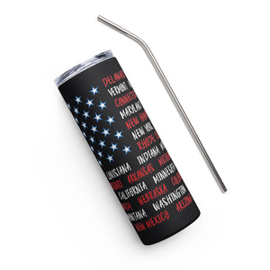 American Flag States Black Tumbler Cup