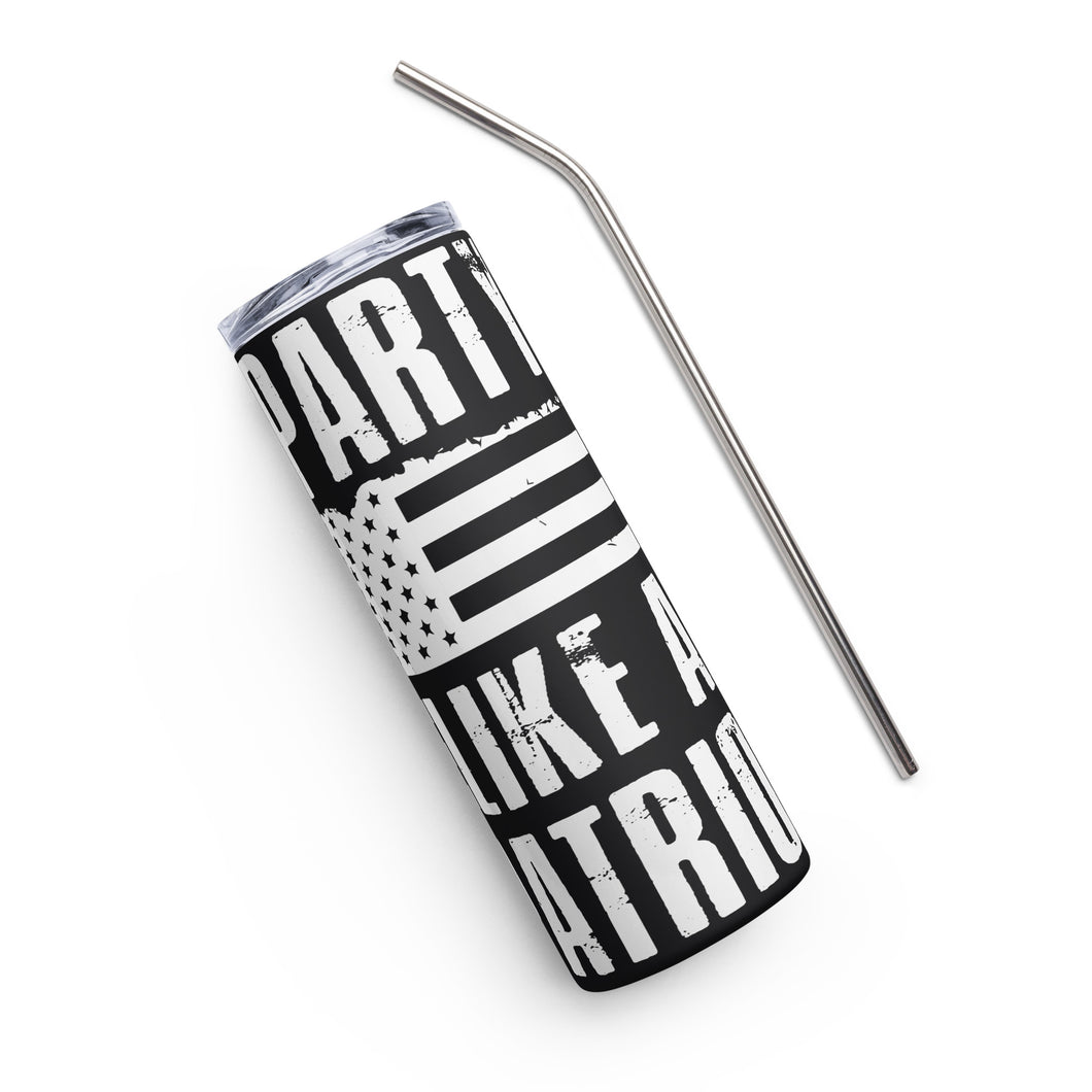 Party Like a Patriot Black Tumbler Cup