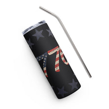 Load image into Gallery viewer, Red White and Blue 1776 Black Tumbler Cup