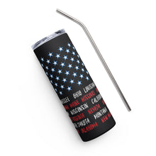 Load image into Gallery viewer, American Flag States Black Tumbler Cup