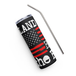 Land of The Free Black Tumbler Cup