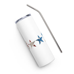 American Flag 1776 White Tumbler Cup