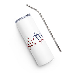 American Flag We The People White Tumbler Cup