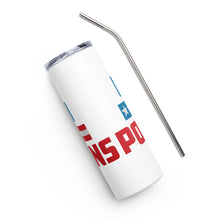 Load image into Gallery viewer, Red White and Blue Defund Politicians White Tumbler Cup