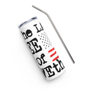 Land of The Free White Tumbler Cup