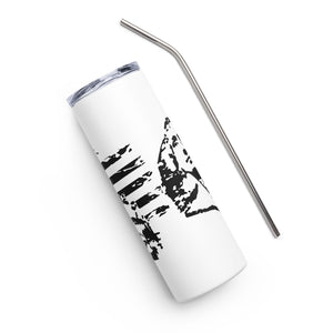 Black Mount Rushmore with Flag White Tumbler Cup