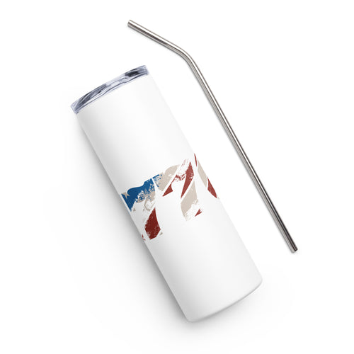 American Flag 1776 White Tumbler Cup