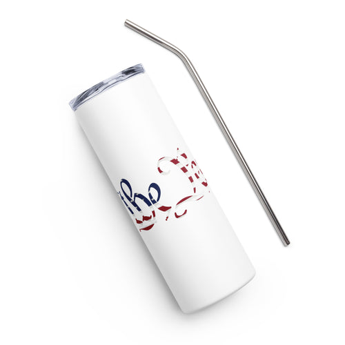 American Flag We The People White Tumbler Cup