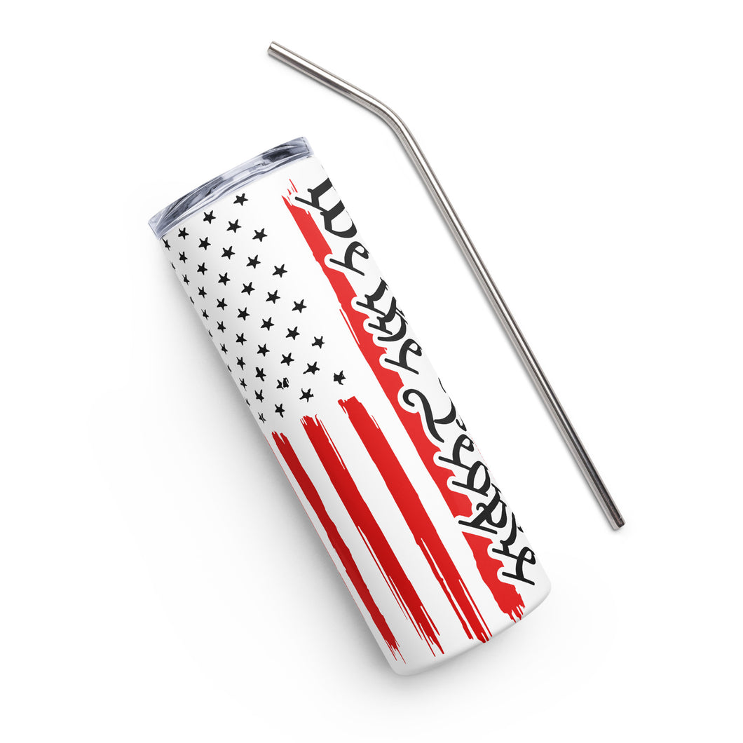 American Flag We The People White Tumbler Cup