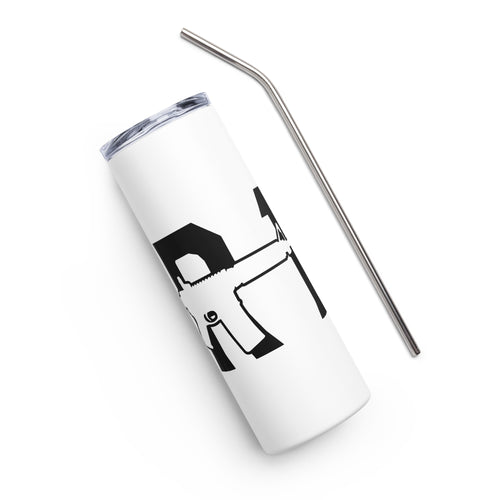 Black & White AR15 Gun White Tumbler Cup