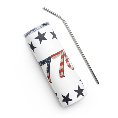 Red White and Blue 1776 White Tumbler Cup