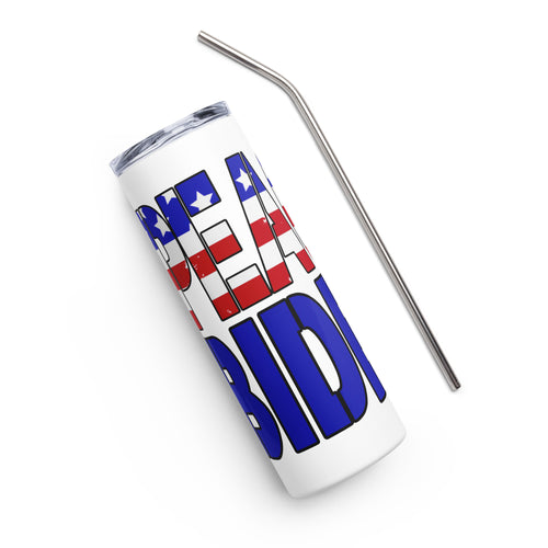 Red White and Blue Impeach Biden White Tumbler Cup