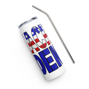 Red White and Blue Impeach Biden White Tumbler Cup