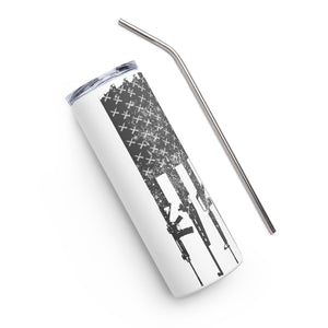 American Flag Rifles White Tumbler Cup