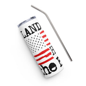 Land of The Free White Tumbler Cup