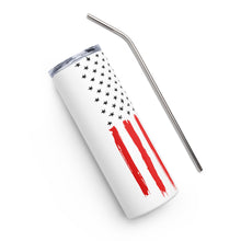 Load image into Gallery viewer, Patriot American Flag White Tumbler Cup