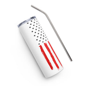 Patriot American Flag White Tumbler Cup