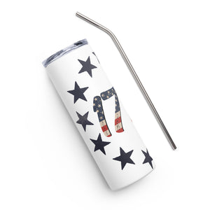 Red White and Blue 1776 White Tumbler Cup