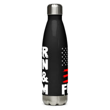 Load image into Gallery viewer, Beer Bacon Guns &amp; Freedom Black Tumbler Bottle