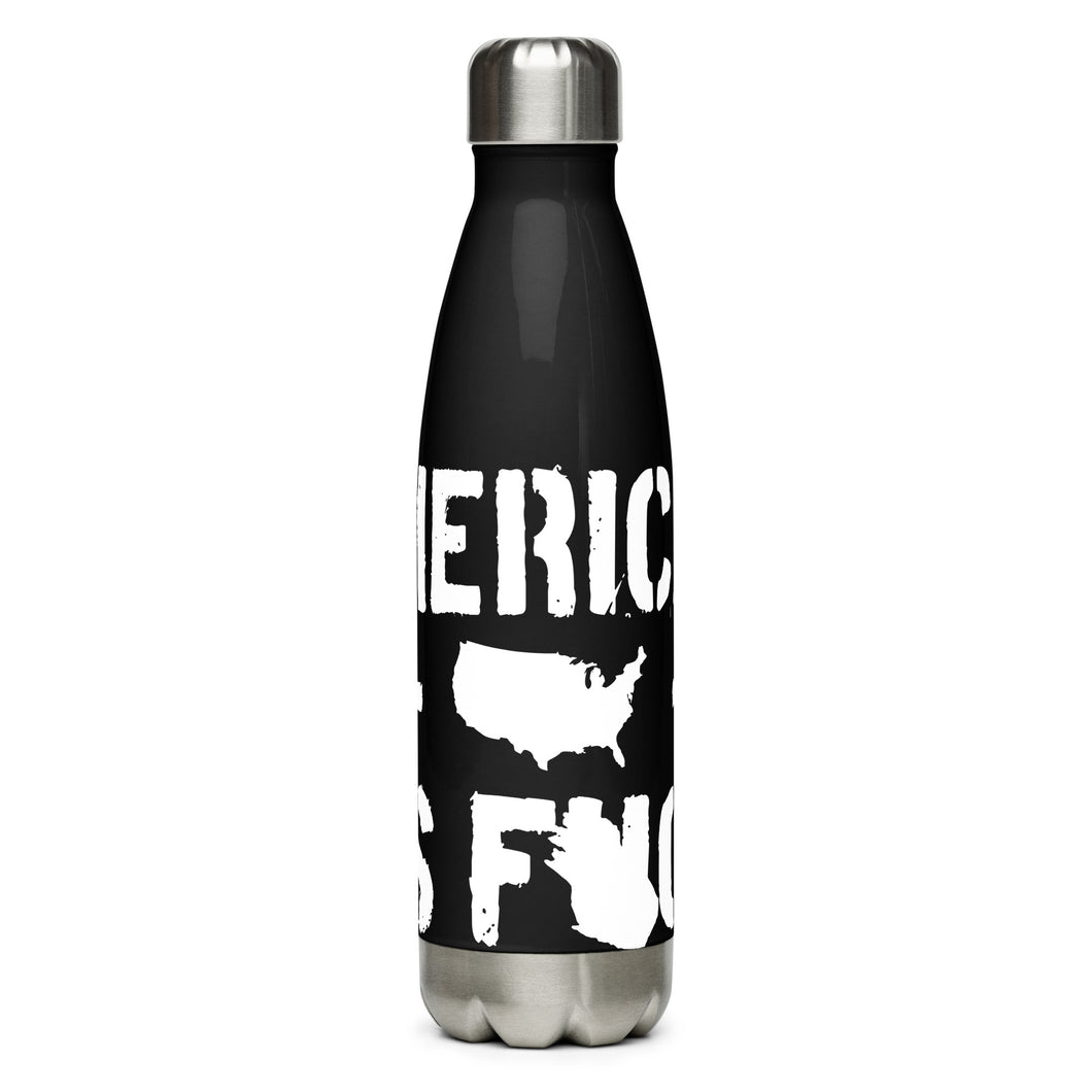 American as F*** Black Tumbler Bottle