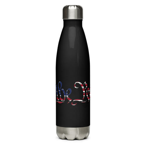 American Flag We The People Black Tumbler Bottle
