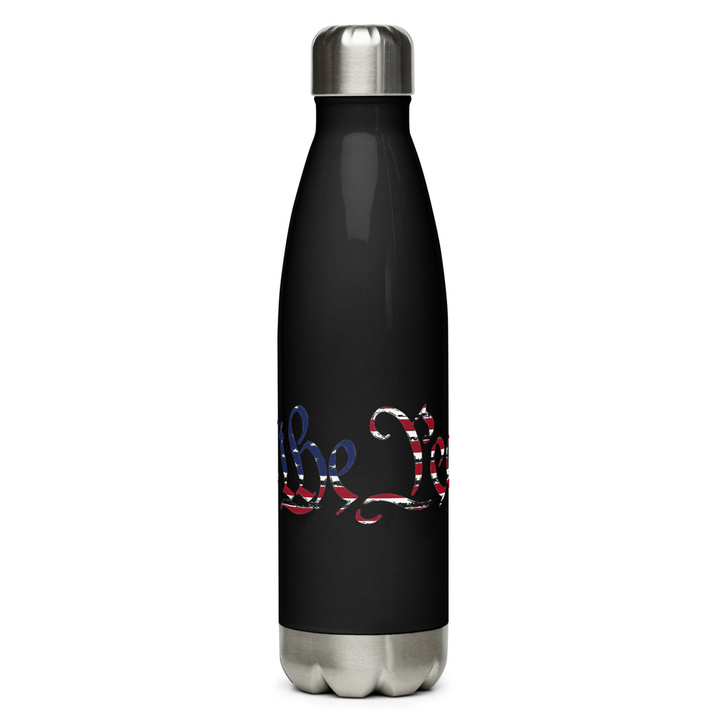 American Flag We The People Black Tumbler Bottle