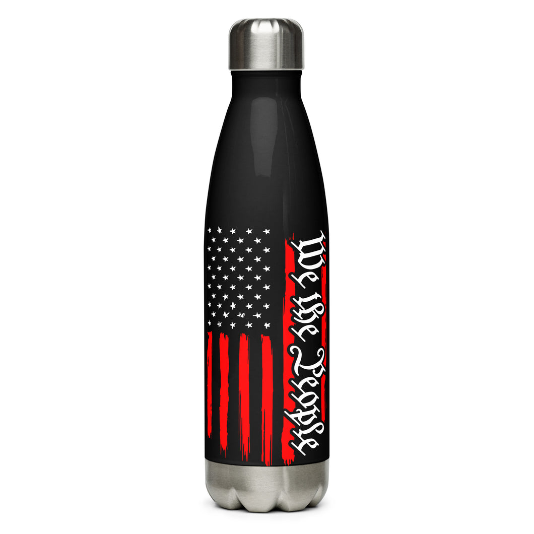 American Flag We The People Black Tumbler Bottle